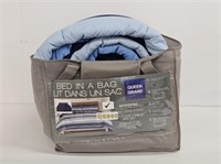 QUEEN SIZE BED IN A BAG - BLUE STRIPED