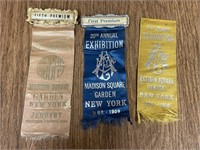 Lot of 3 NYC Madison Square Garden Ribbons