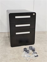 3 DRAWER FILE CABINET - HAS WHEELS (NOT PUT ON)