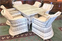 7 Pc resin wicker dining table set