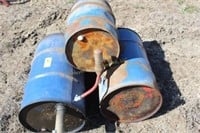 3 small oil barrels & 2 pumps
