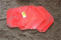 7 red reflector signs