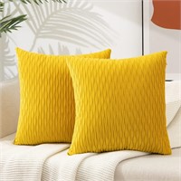 Throw Pillows with Inserts Included 18x18  2 Pack