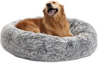Bedfolks Calming Donut Dog Bed  36 Inches Round Fl