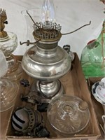 CONVERTED OIL LAMP, MISC OIL LAMP PARTS