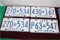 Ontarion 70s  Licence Plates / 1972 Match Pair