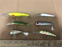 Assorted crank baits and plugs