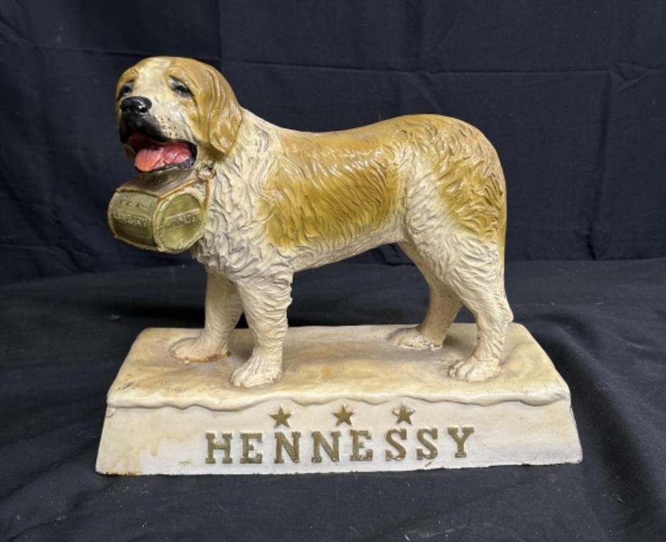 Vintage Hennessy Saint Bernard Dog Bar Display