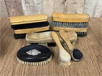 Lot of 8 Vintage Horse Hair Brushes