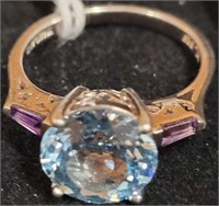 STERLING RING WITH BLUE TOPAZ