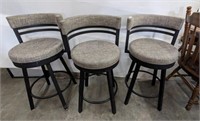 3 METAL FRAME BAR STOOLS