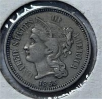 1865 3cent Nickel VF