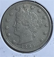 1883 Liberty V Nickel XF