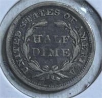 1856 Seated Half Dime F