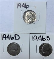 1946PDS Jefferson Nickels