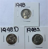 1948PDS Jefferson Nickels