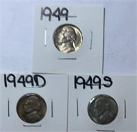 1949PDS Jefferson Nickels
