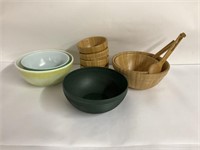 Vintage Pyrex Bowls and Pampered Chef  Bowls