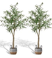 2 Pack Artificial Olive Tree 6FT Tall Faux Plant