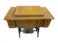 1925 New Home Ruby Oak Sewing Machine Table
