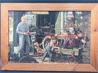 Framed 16x24” Indian Motorcycles Puzzle Art