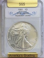1991 Silver Eagle SGS MS69