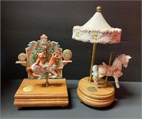 Two Willetts Porcelain Carousel Music Boxes