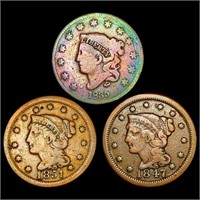 [3] Large Cents [1835, 1847, 1851] NICELY