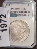 GRADED 1881-S MORGAN SILVER DOLLAR