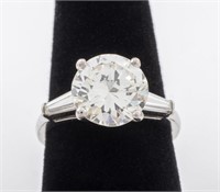 Platinum Diamond Ring, 3.19 RBC K / VS2