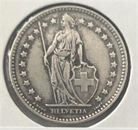 1920 Switzerland 1 Franc Silver