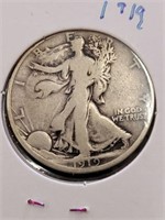 1919-D SILVER WALKING LIBERTY HALF DOLLAR