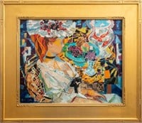 Emilio Grau-Sala "Woman With Fishbowl" Oil Canvas