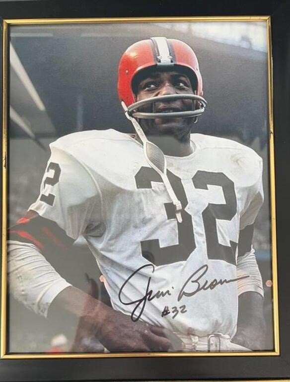 Jim Brown Signed Photo  Framed Browns