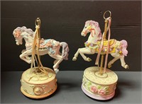 Two 8” Carousel Horse Music Boxes