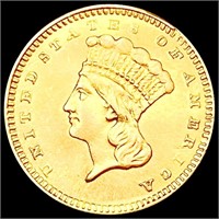 1857 Rare Gold Dollar CHOICE BU