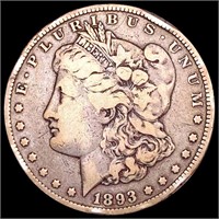 1893-CC Morgan Silver Dollar ABOUT UNCIRCULATED