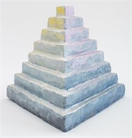 Elfi Schuselka Abstract Pyramid Plaster Sculpture