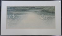 Suezan Aikins, woodblock print, 19/200, 12 1/4 x