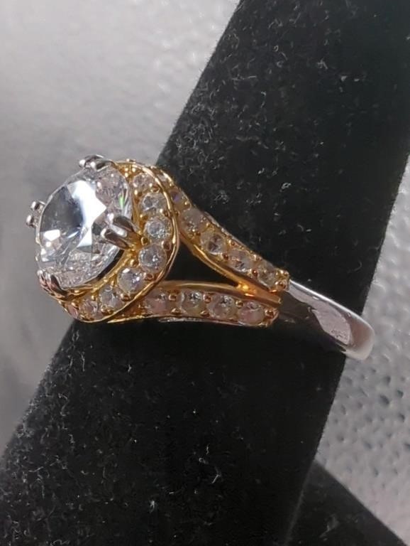 Beautiful Sterling Silver 925 Two Toned Ring Size
