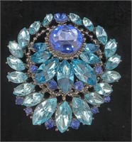 Vintage Napier Blue Rhinestone Brooch. Napier