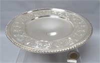 Birks sterling footed tazza with foliate engraved