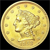 1853 $2.50 Gold Quarter Eagle UNCIRCULATED