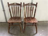 Set of four wooden chairs. Have scratches and one