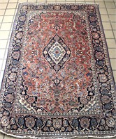 Vintage Pink & Blue Persian Area Rug  52" x 82"