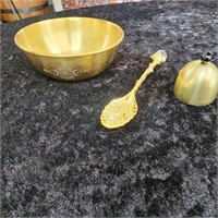 Metal Spoon, Bell and Bowl