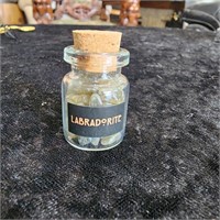 Small Glass Container of Labrodite Pebbles