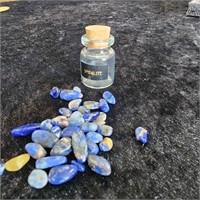 Small Glass Jar of Sodalite Pebbles