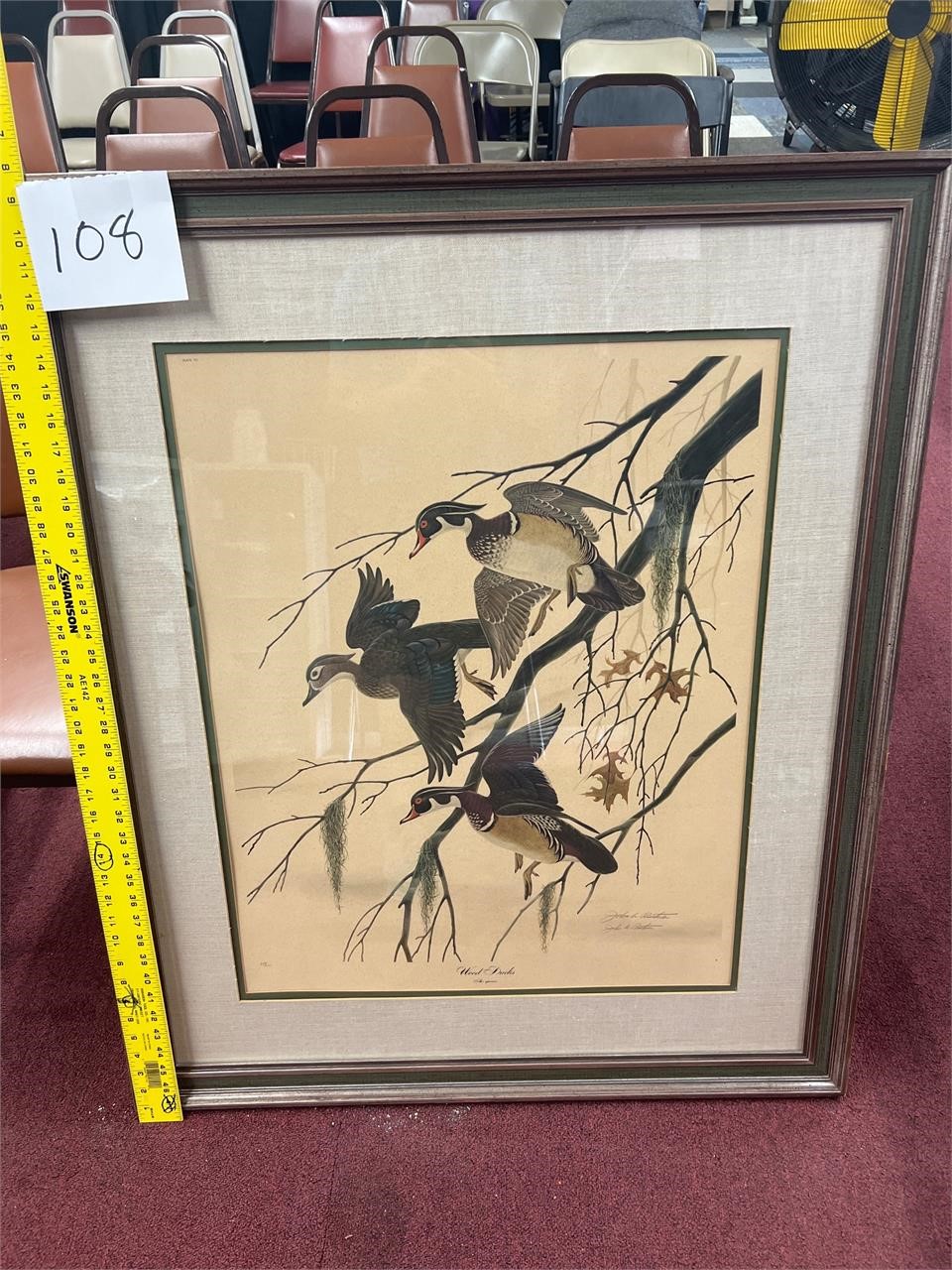 John Ruthven Framed Lithograph Mallard Ducks Sign