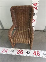 Old mini woven wicker rocking chair